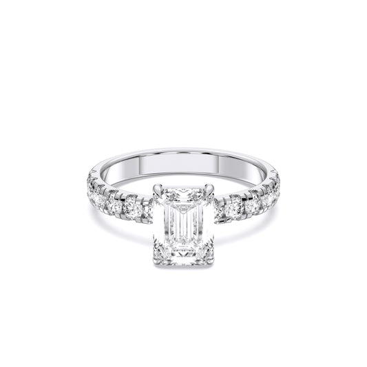 EMERALD SIDESTONE RING (THICK)