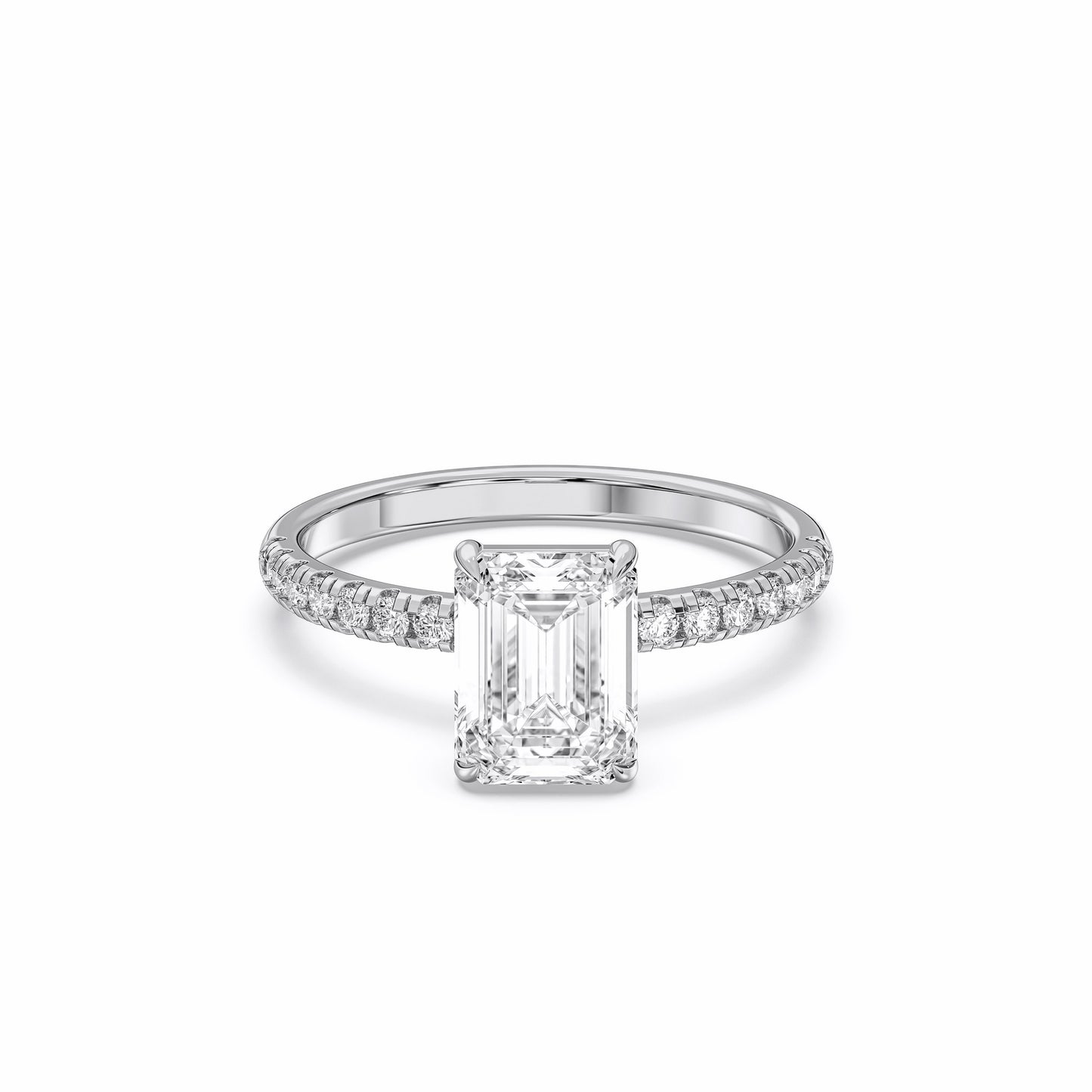 EMERALD SIDESTONE RING (THIN)