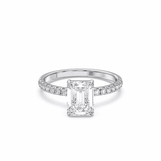 EMERALD SIDESTONE RING (THIN)