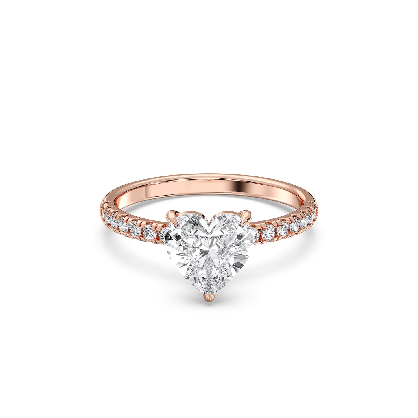 HEART SIDESTONE RING (THIN)