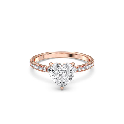 HEART SIDESTONE RING (THIN)