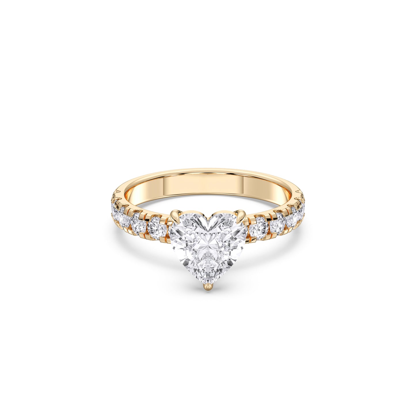 HEART SIDESTONE RING (THICK)