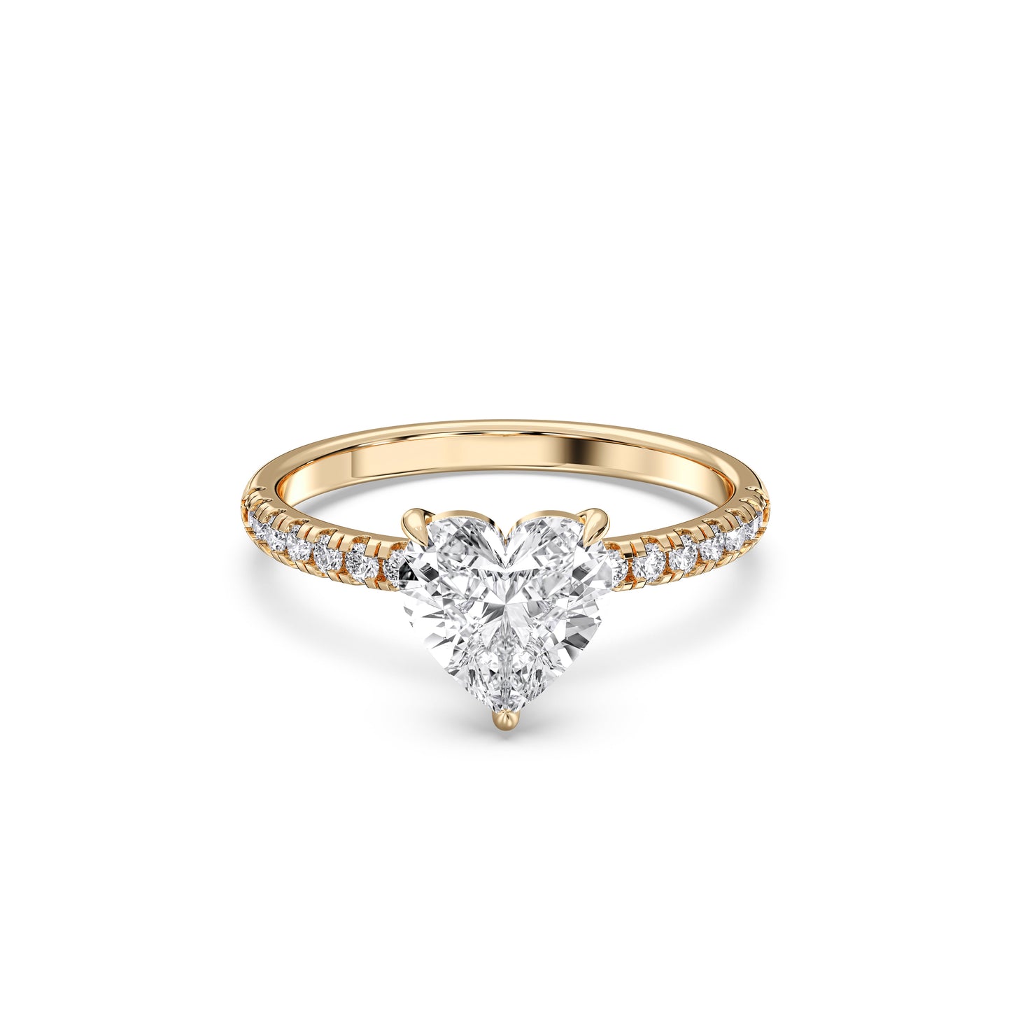 HEART SIDESTONE RING (THIN)