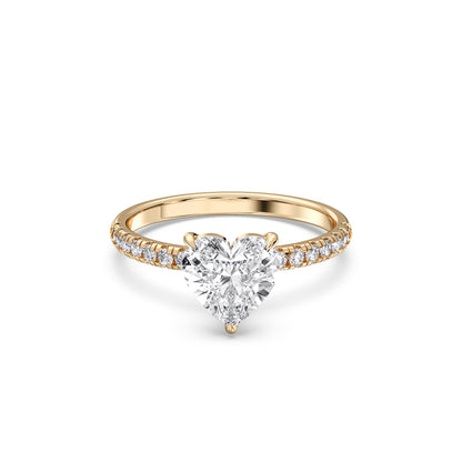 HEART SIDESTONE RING (THIN)