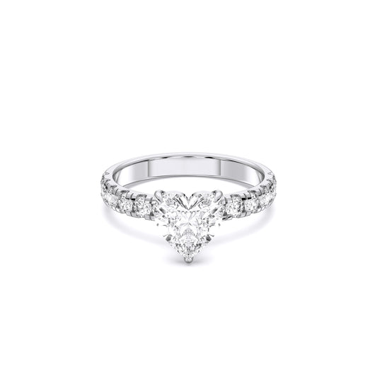 HEART SIDESTONE RING (THICK)