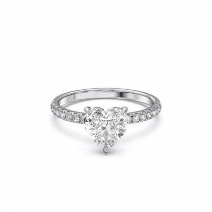 HEART SIDESTONE RING (THIN)