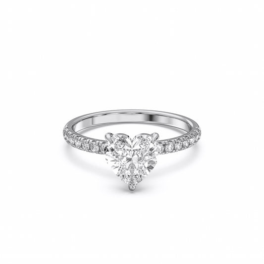HEART SIDESTONE RING (THIN)
