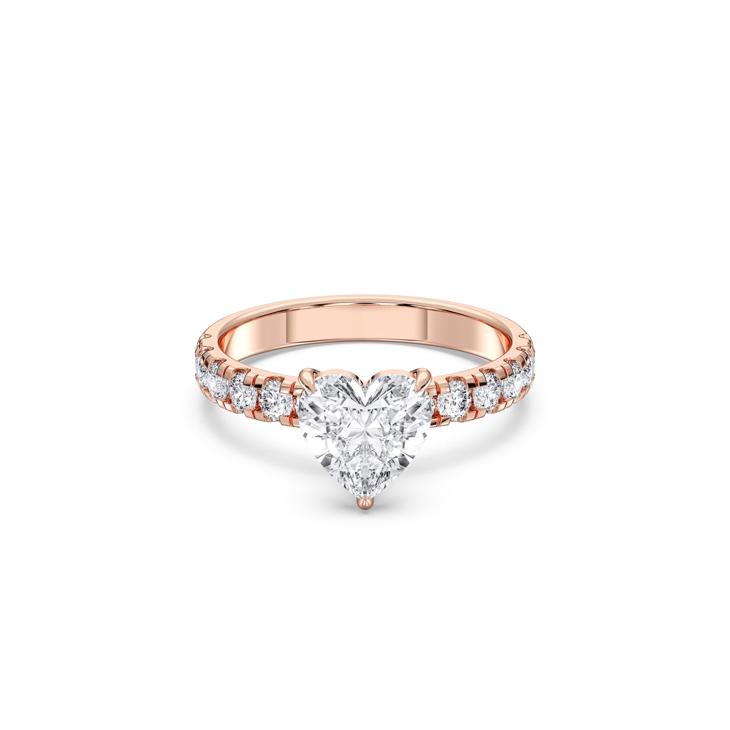 HEART SIDESTONE RING (THICK)