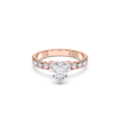 HEART SIDESTONE RING (THICK)