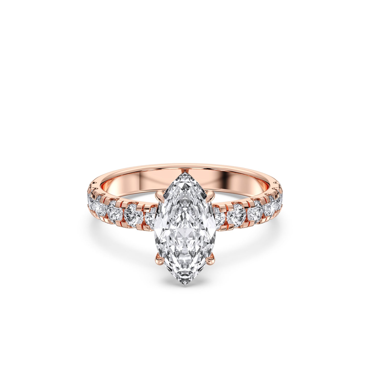 MARQUISE SIDESTONE RING (THICK)
