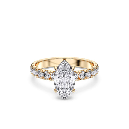 MARQUISE SIDESTONE RING (THICK)