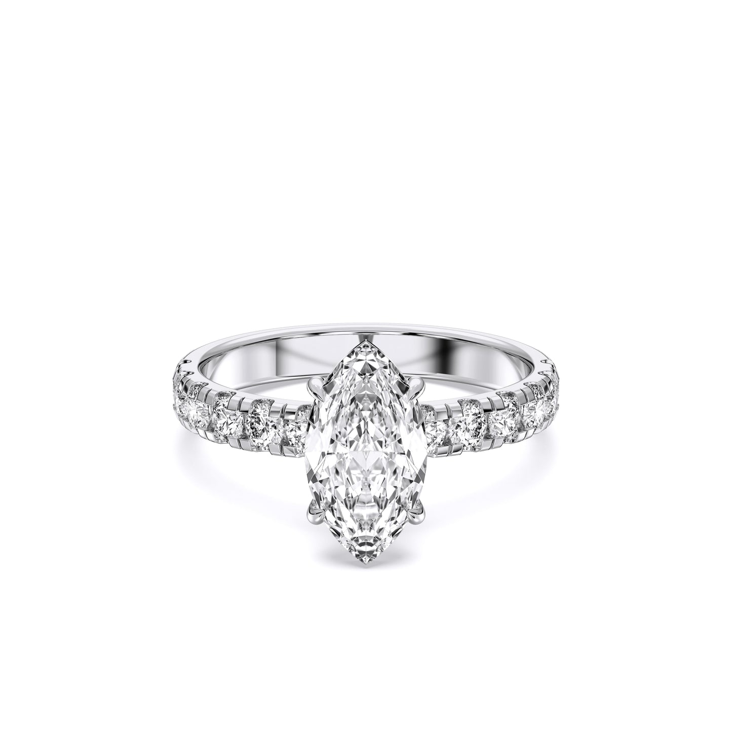 MARQUISE SIDESTONE RING (THICK)