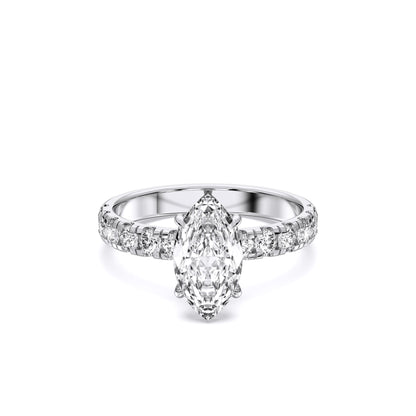MARQUISE SIDESTONE RING (THICK)
