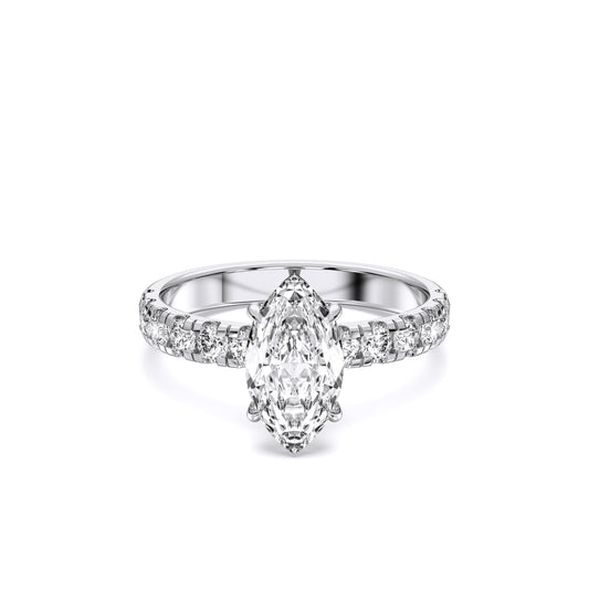 MARQUISE SIDESTONE RING (THICK)
