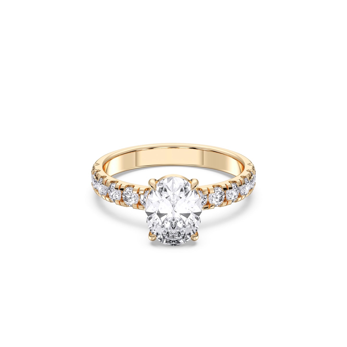 OVAL SIDESTONE RING (THICK)
