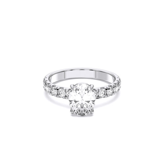 OVAL SIDESTONE RING (THICK)