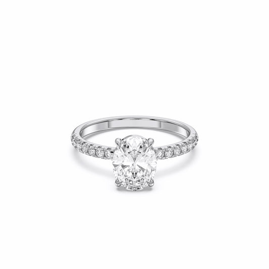 OVAL SIDESTONE RING (THIN)