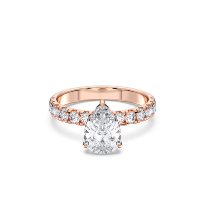 PEAR SIDESTONE RING (THICK)