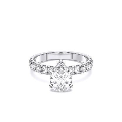 PEAR SIDESTONE RING (THICK)