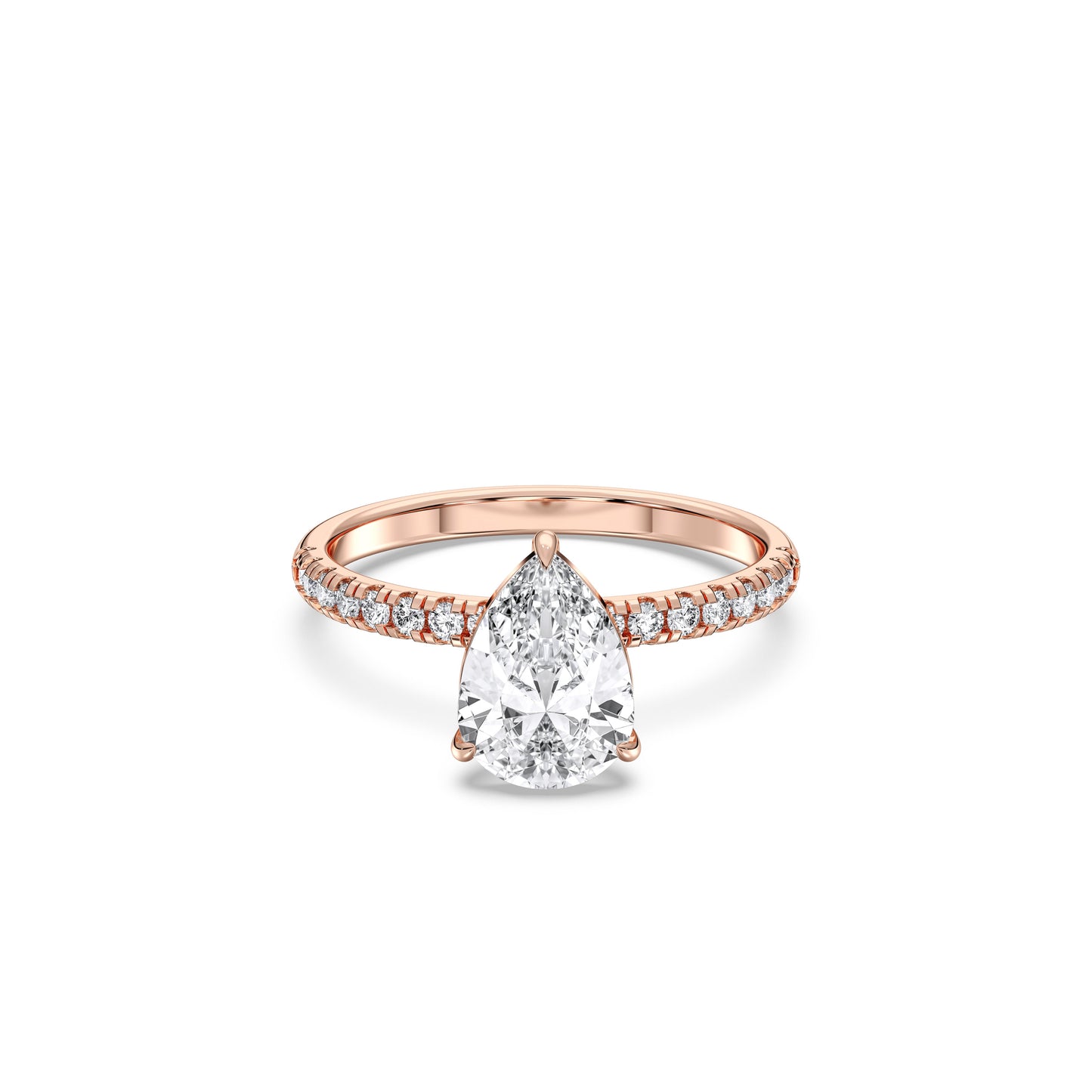 PEAR SIDESTONE RING (THIN)
