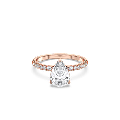PEAR SIDESTONE RING (THIN)