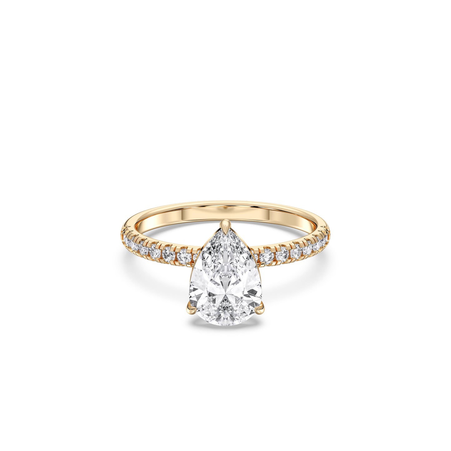 PEAR SIDESTONE RING (THIN)