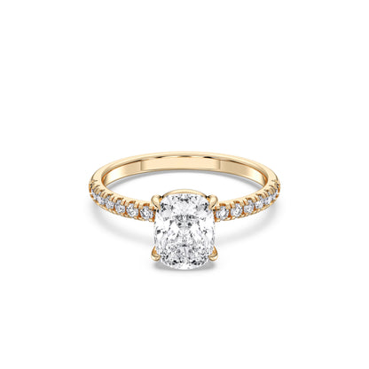 EL.CUSHION SIDESTONE RING (THIN)