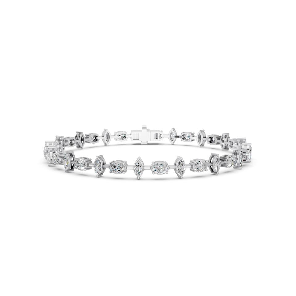 14KW MQ/OV MULTISHAPE BRACELET 4.31 CTTW