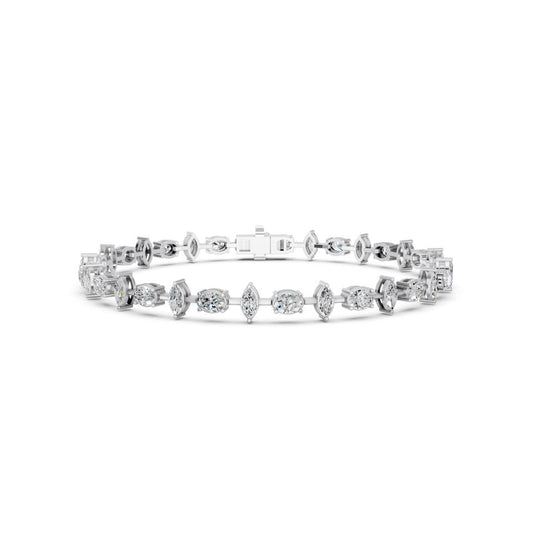 14KW MQ/OV MULTISHAPE BRACELET 4.31 CTTW