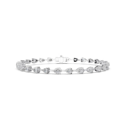 14KW PEAR TENNIS BRACELET 3.28 CTTW