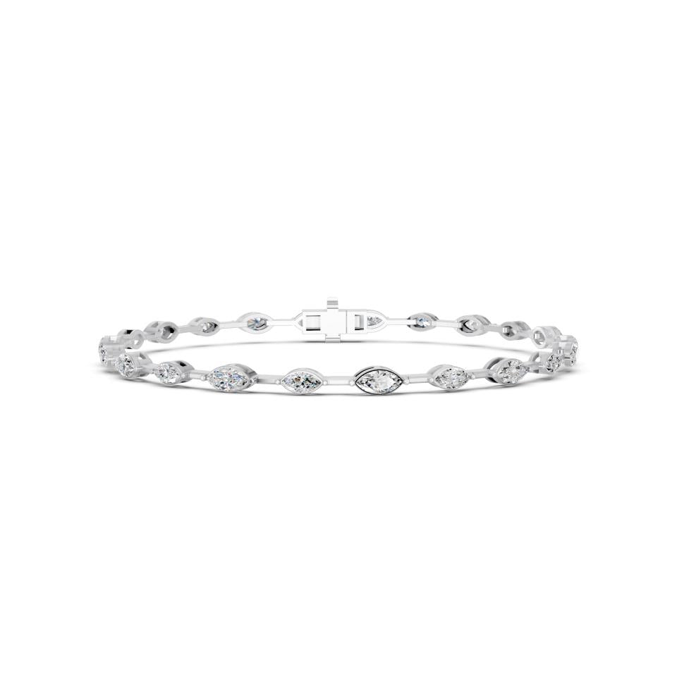 14KW MARQUISE TENNIS BRACELET 2.77 CTTW