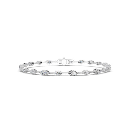 14KW MARQUISE TENNIS BRACELET 2.77 CTTW