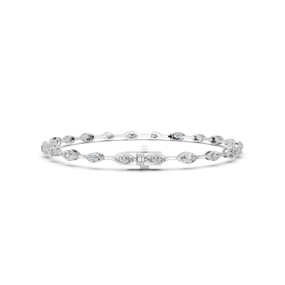 14KW MARQUISE TENNIS BRACELET 2.77 CTTW
