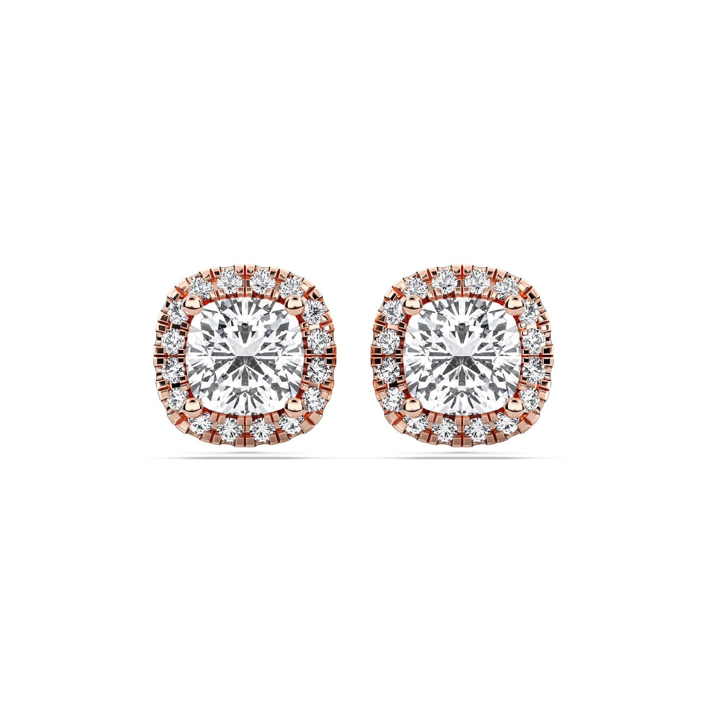 SQ.CUSHION HALO EARRING
