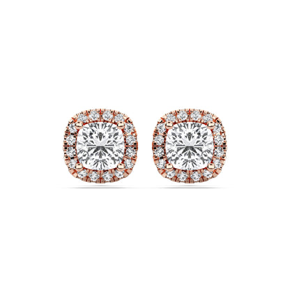 SQ.CUSHION HALO EARRING