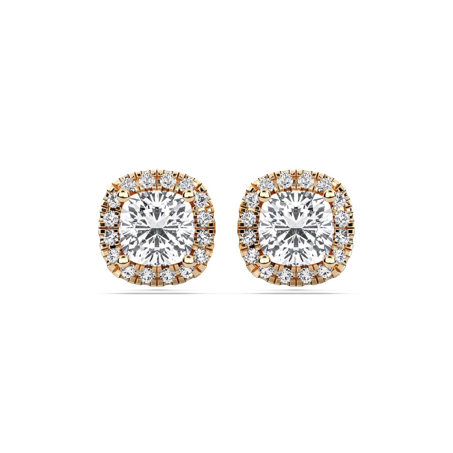 SQ.CUSHION HALO EARRING