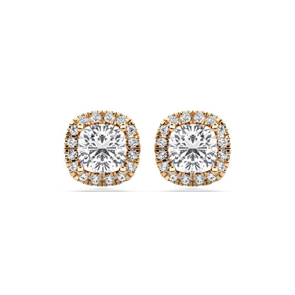 SQ.CUSHION HALO EARRING