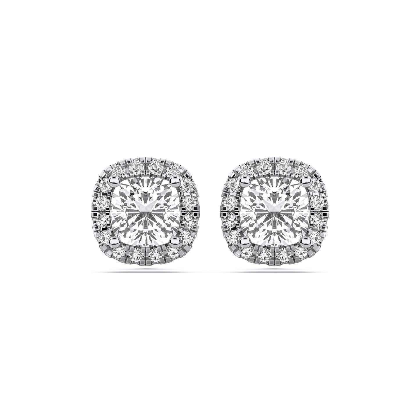SQ.CUSHION HALO EARRING