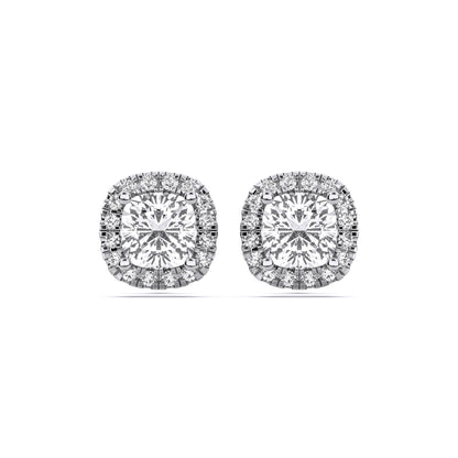 SQ.CUSHION HALO EARRING