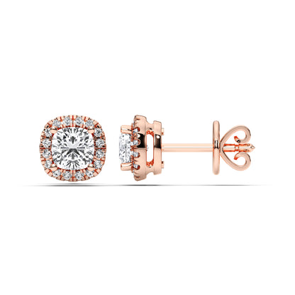 SQ.CUSHION HALO EARRING