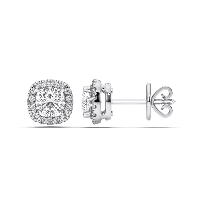 SQ.CUSHION HALO EARRING