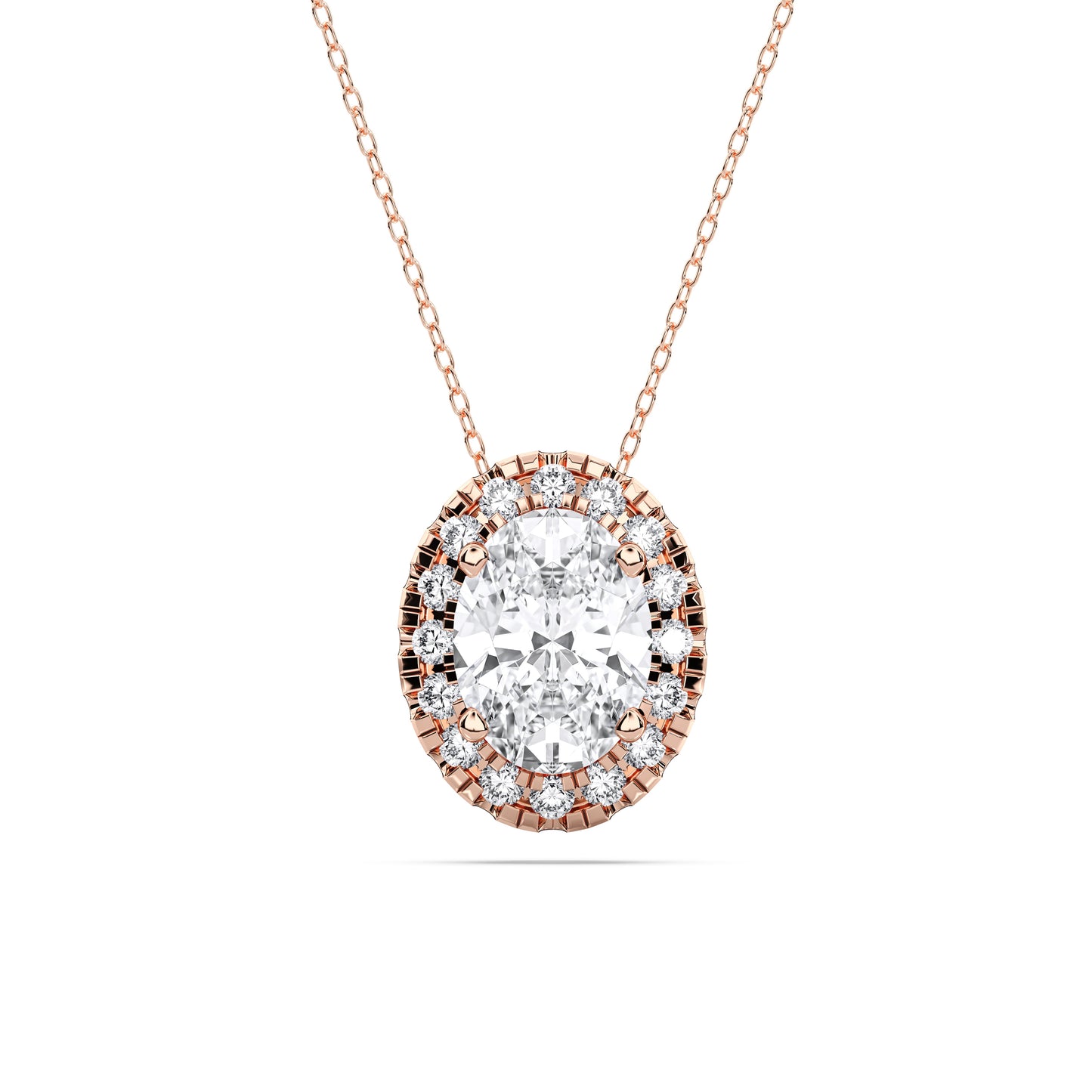 OVAL HALO SOLITAIRE PENDANT