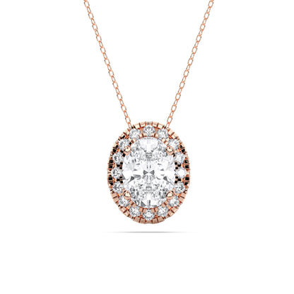 OVAL HALO SOLITAIRE PENDANT