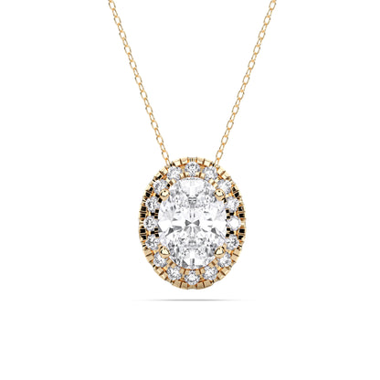 OVAL HALO SOLITAIRE PENDANT