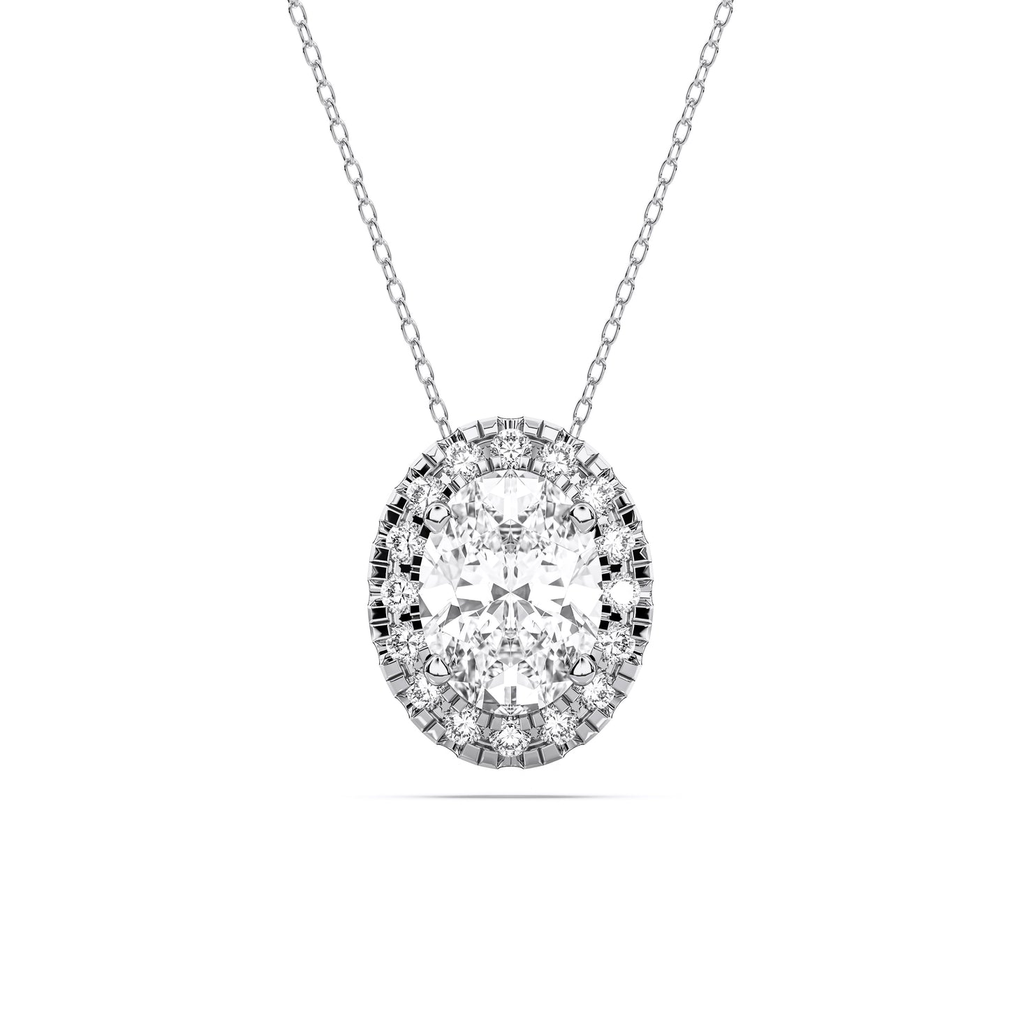 OVAL HALO SOLITAIRE PENDANT