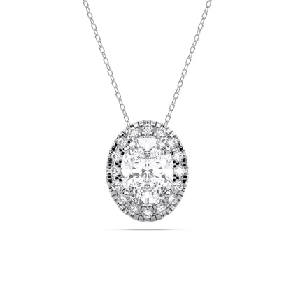 OVAL HALO SOLITAIRE PENDANT