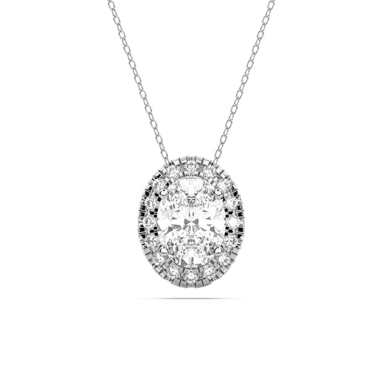 OVAL HALO SOLITAIRE PENDANT