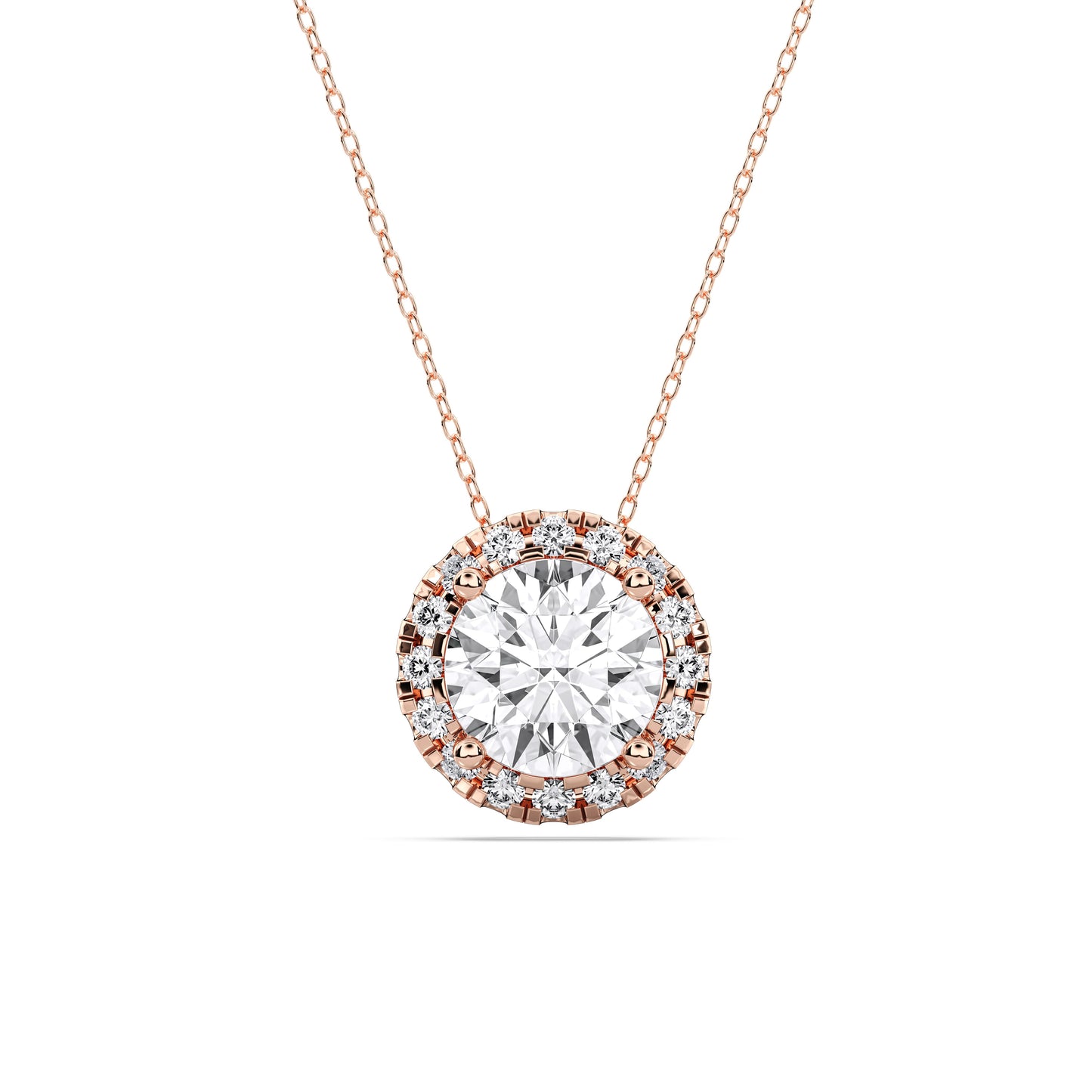 ROUND HALO SOLITAIRE PENDANT