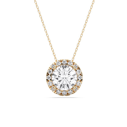 ROUND HALO SOLITAIRE PENDANT