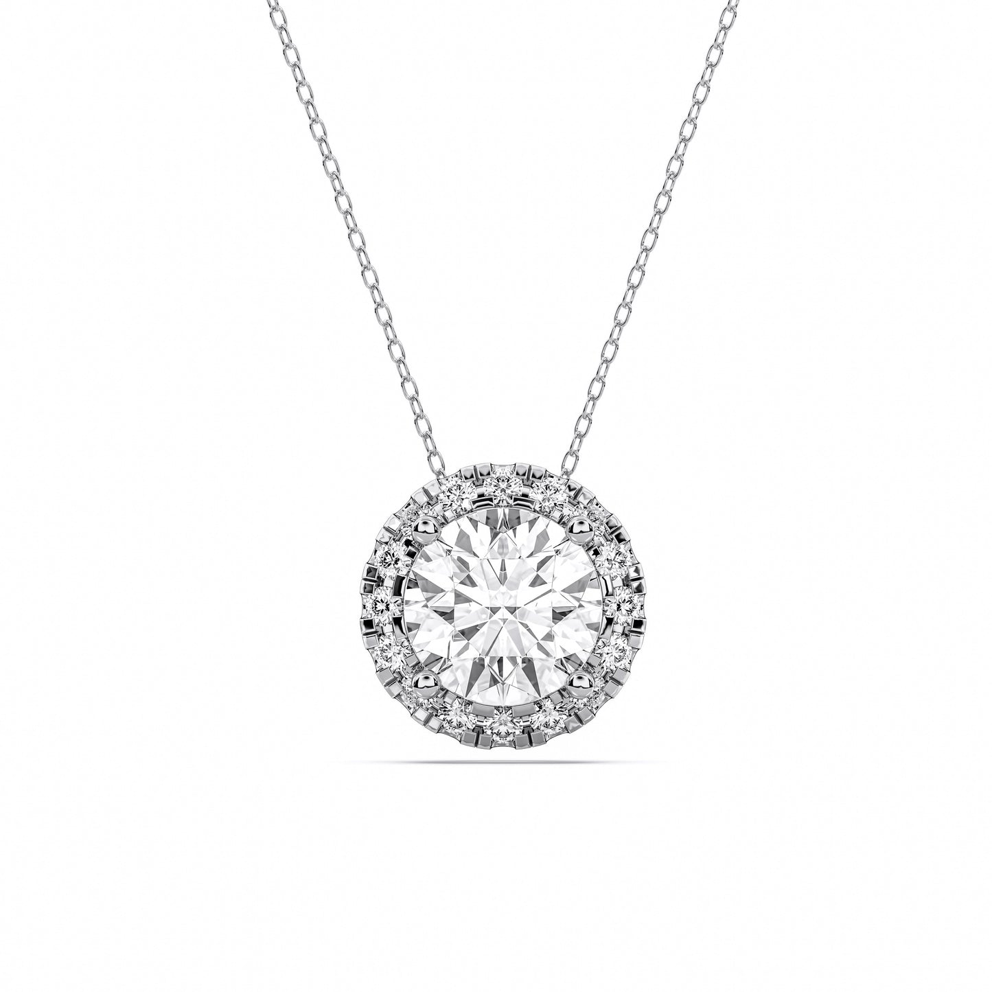 ROUND HALO SOLITAIRE PENDANT